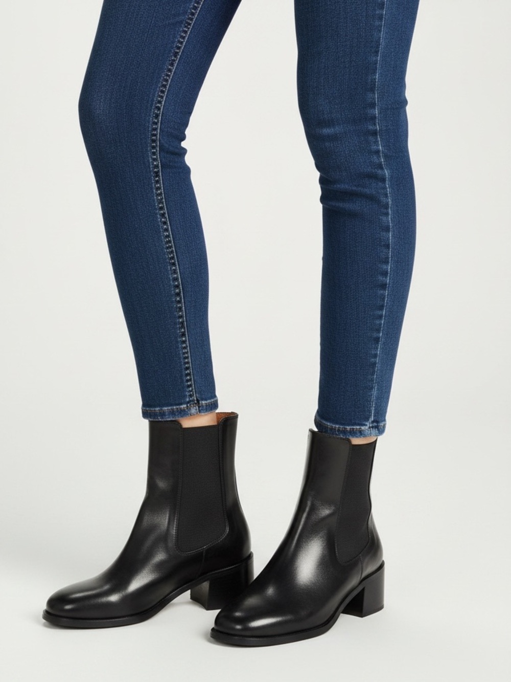 NEW • Sezane • Piper Ankle Boots Leather Black 39 / US 8 Women’s